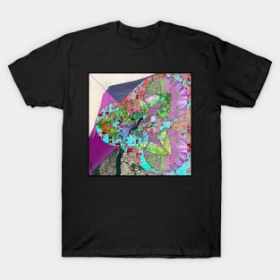 trace map in urban design art ecopop collage of the city T-Shirt